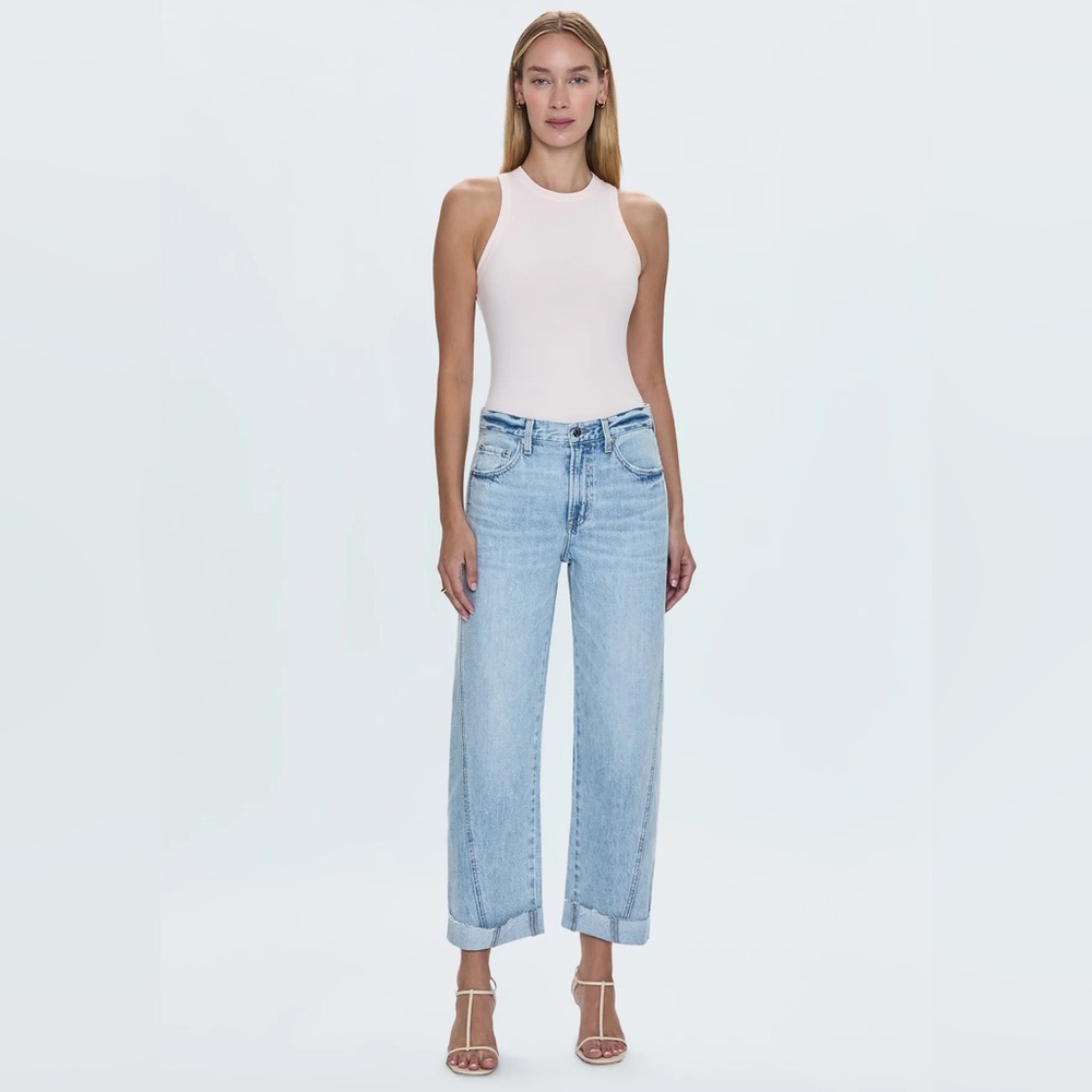Pistola Kacey Mid Rise Cuffed Straight Jean in Berkeley size 28